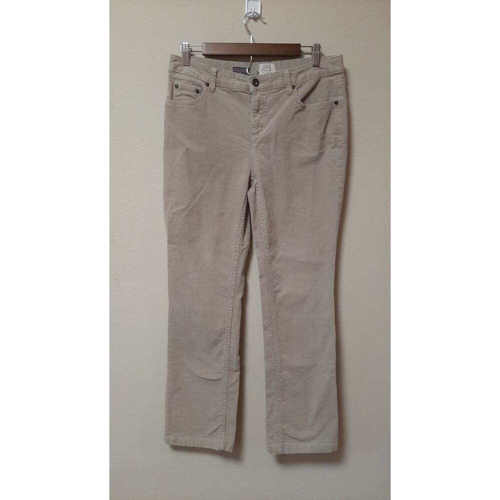 St. Johns Bay Straight Leg Corduroy Jeans Women's 10 Beige Stretch